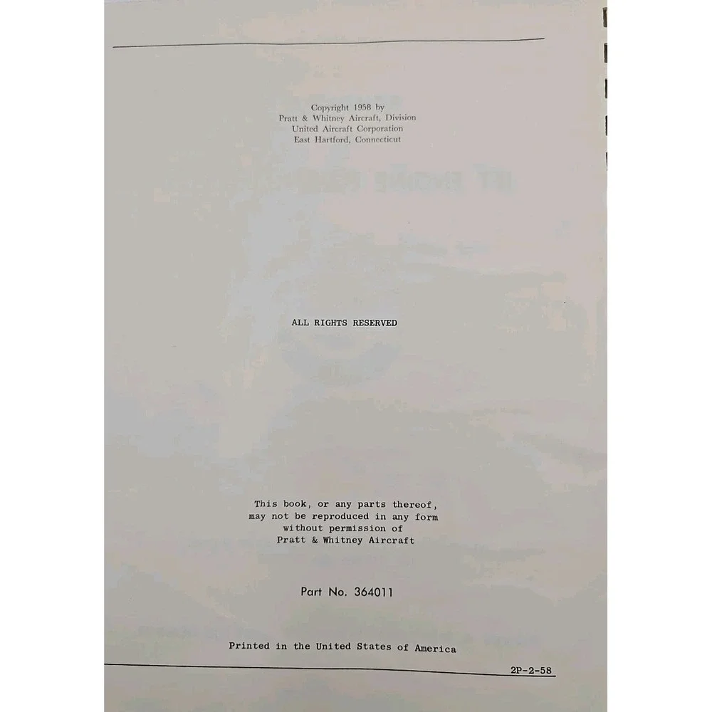 1958 JET ENGINE FUNDAMENTALS Pratt &‎ Whitney Intro to Jet Engines *Spiral* M669